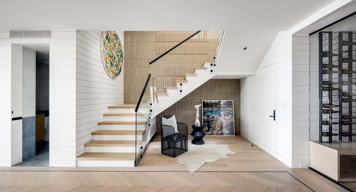 coastal contemporary staircase