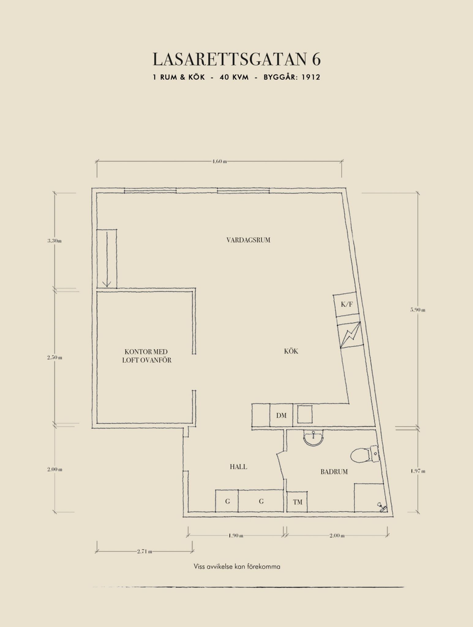 plan studio 40m2 